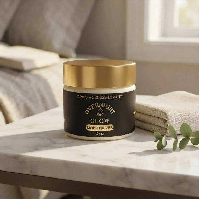 How to Choose an Overnight Moisturizer for Dry Skin with a black and gold overnight glow moisturizer jar