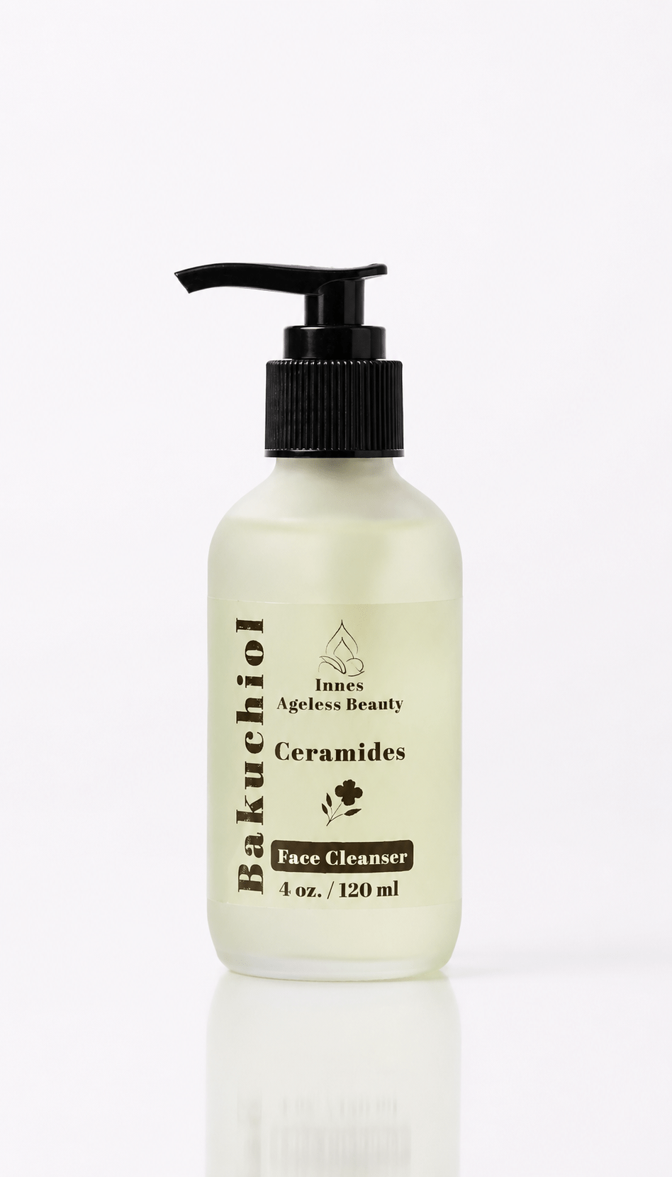 Innes Ageless Beauty Bakuchiol Ceramides Face Cleanser 4oz black pump bottle