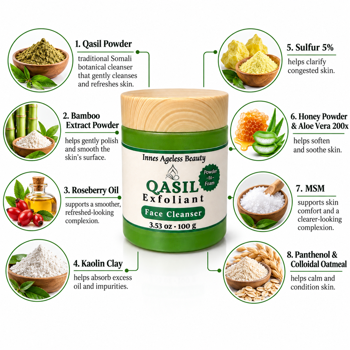 Qasil Cleansing Exfoliant Powder-to-Foam Cleanser
