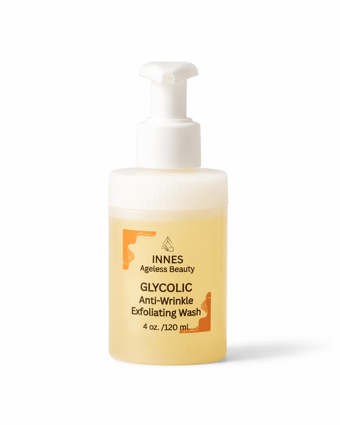 Glycolic Anti-Wrinkle Exfoliating Wash 4oz foam pump bottle by Innes Ageless Beauty