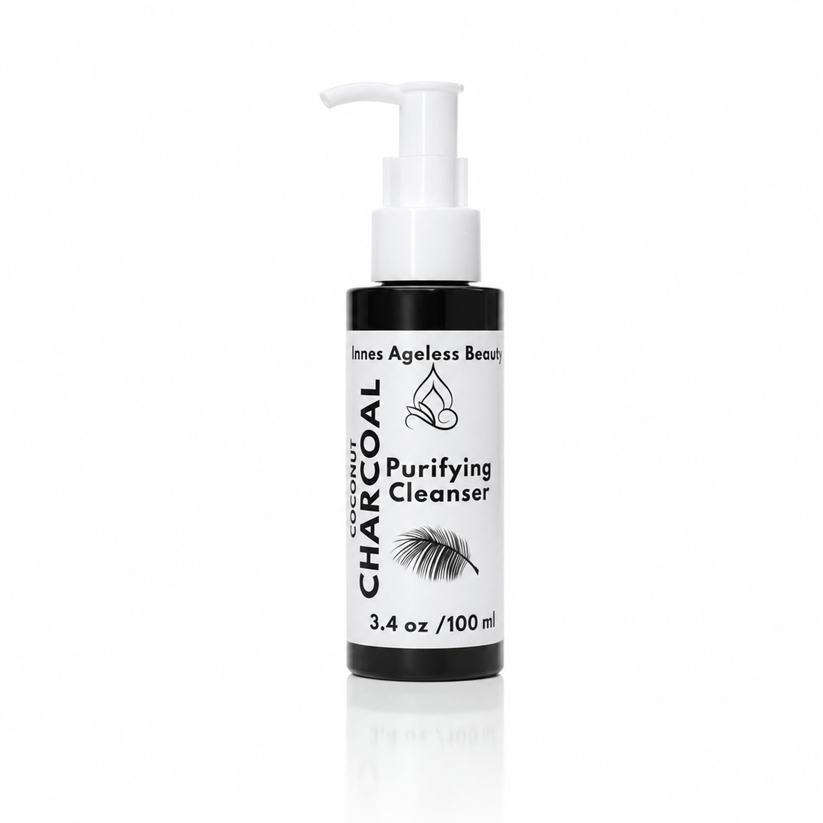 Innes Ageless Beauty Coconut Charcoal Purifying Cleanser 3.4oz pump bottle for deep pore cleansing
