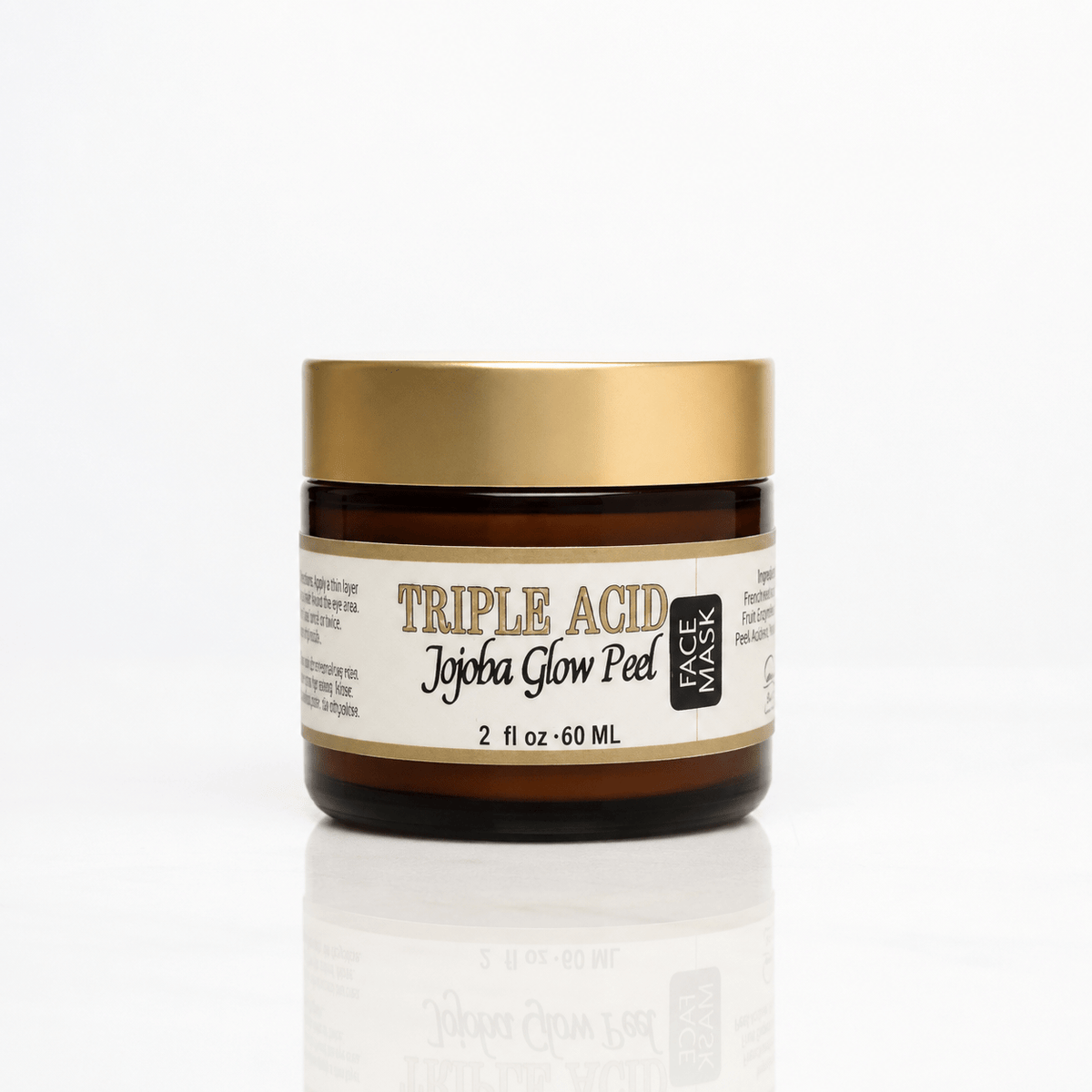 Triple Acid Jojoba Glow Peel Face Mask 2oz amber glass jar with gold lid by Innes Ageless Beauty