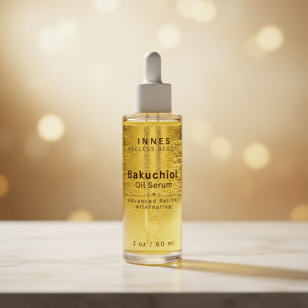 Bakuchiol Oil Serum texture drop close-up by Innes Ageless Beauty