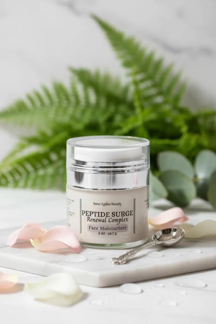 Peptide Surge Renewal Complex Face Moisturizer lifestyle application by Innes Ageless Beauty.