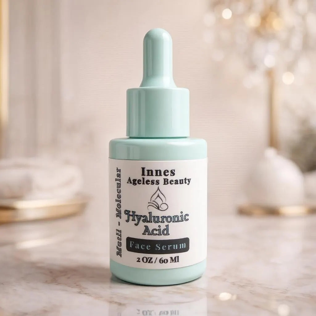 Multi Molecular Hyaluronic Acid Face Serum texture drop close-up by Innes Ageless Beauty