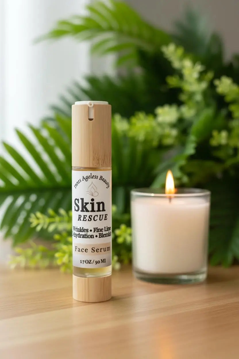 Skin Rescue Face Serum lifestyle application by Innes Ageless Beauty.