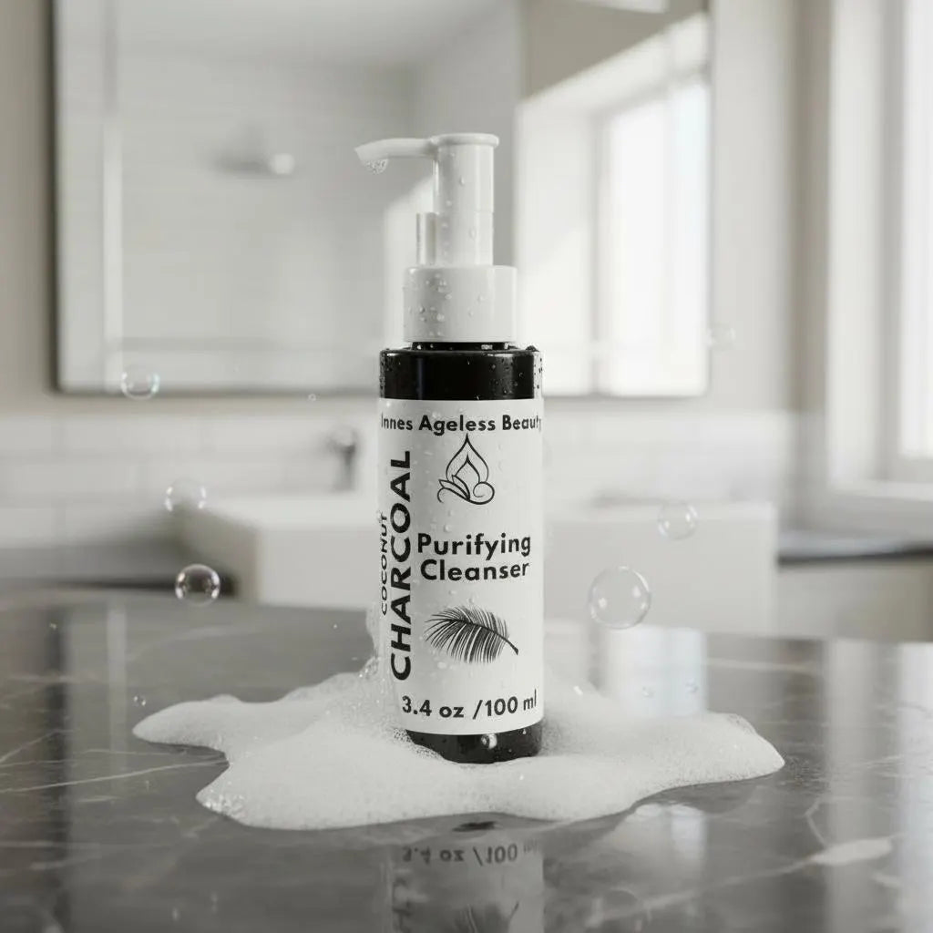 Coconut Charcoal Purifying Cleanser bottle by Innes Ageless Beauty