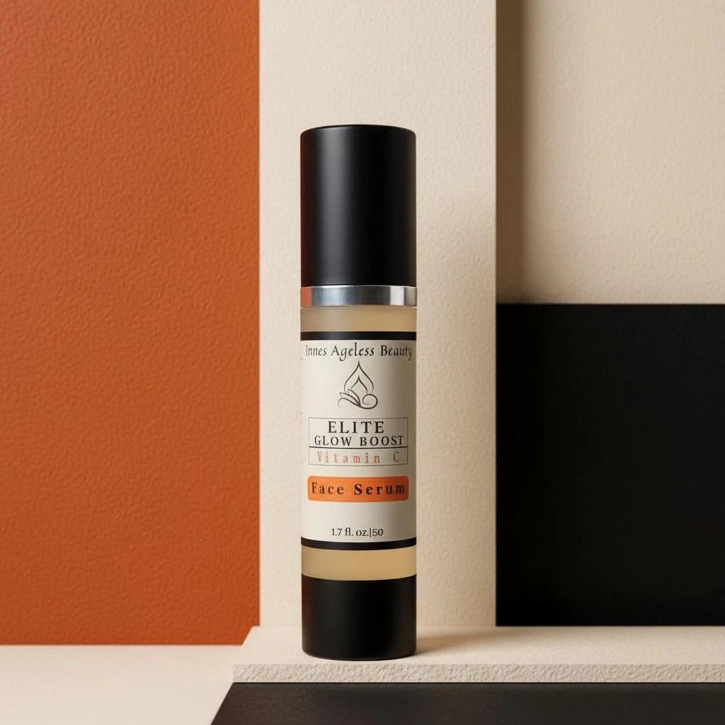 Elite Glow Boost Vitamin C Serum bottle by Innes Ageless Beauty