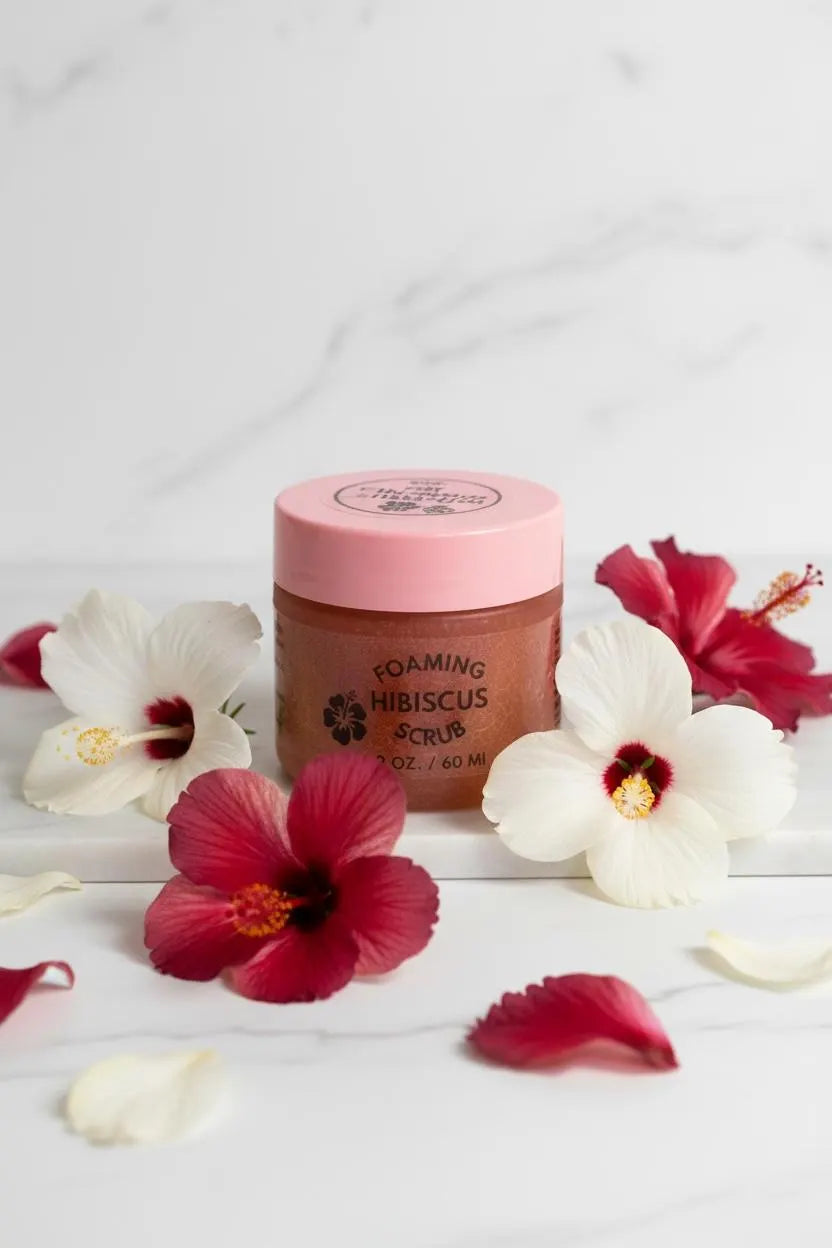 Foaming Hibiscus Scrub jar by Innes Ageless Beauty