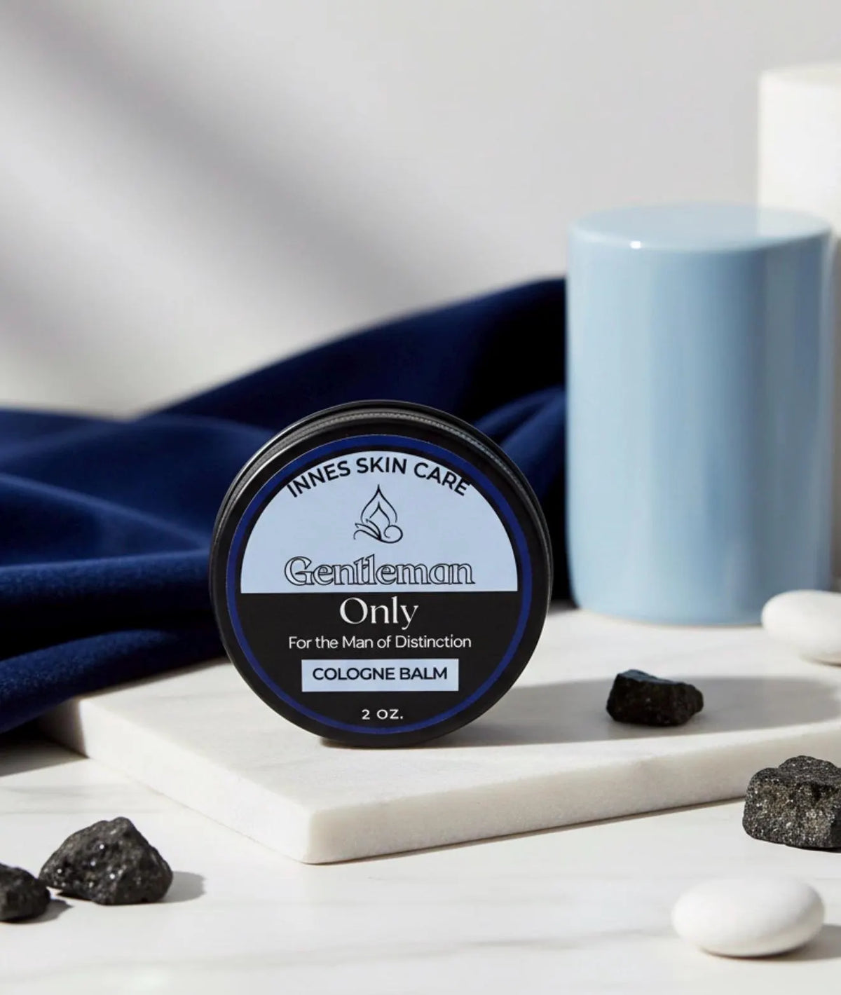 Gentleman Only Cologne Balm lifestyle grooming shot by Innes Ageless Beauty