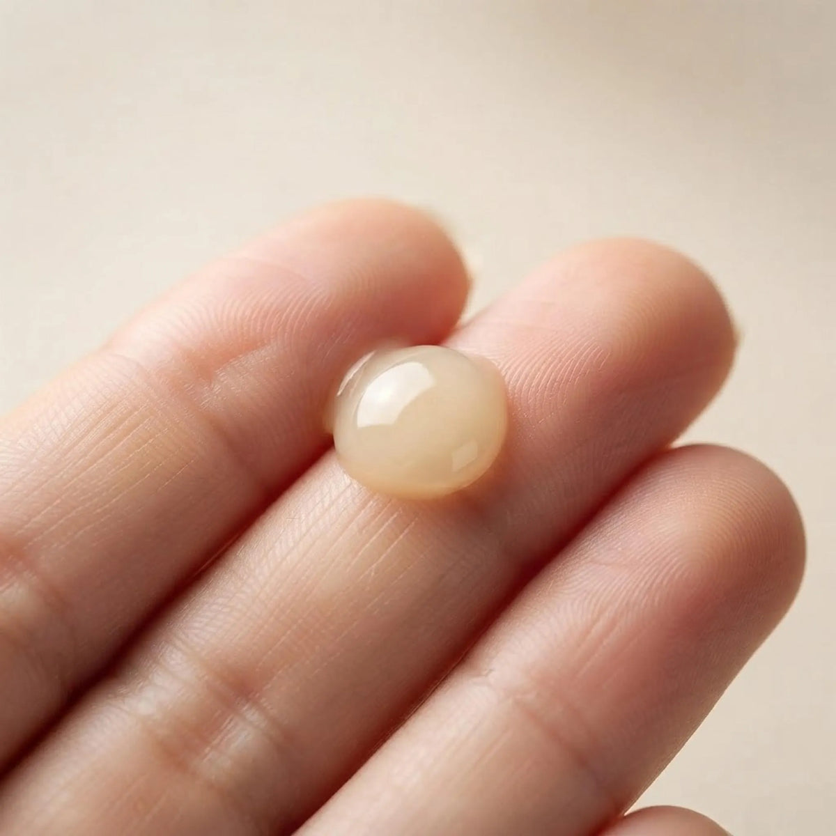 Close-up of the lightweight Innes Ageless Beauty Reishi & Rose Enzyme Face Serum drop on fingertips