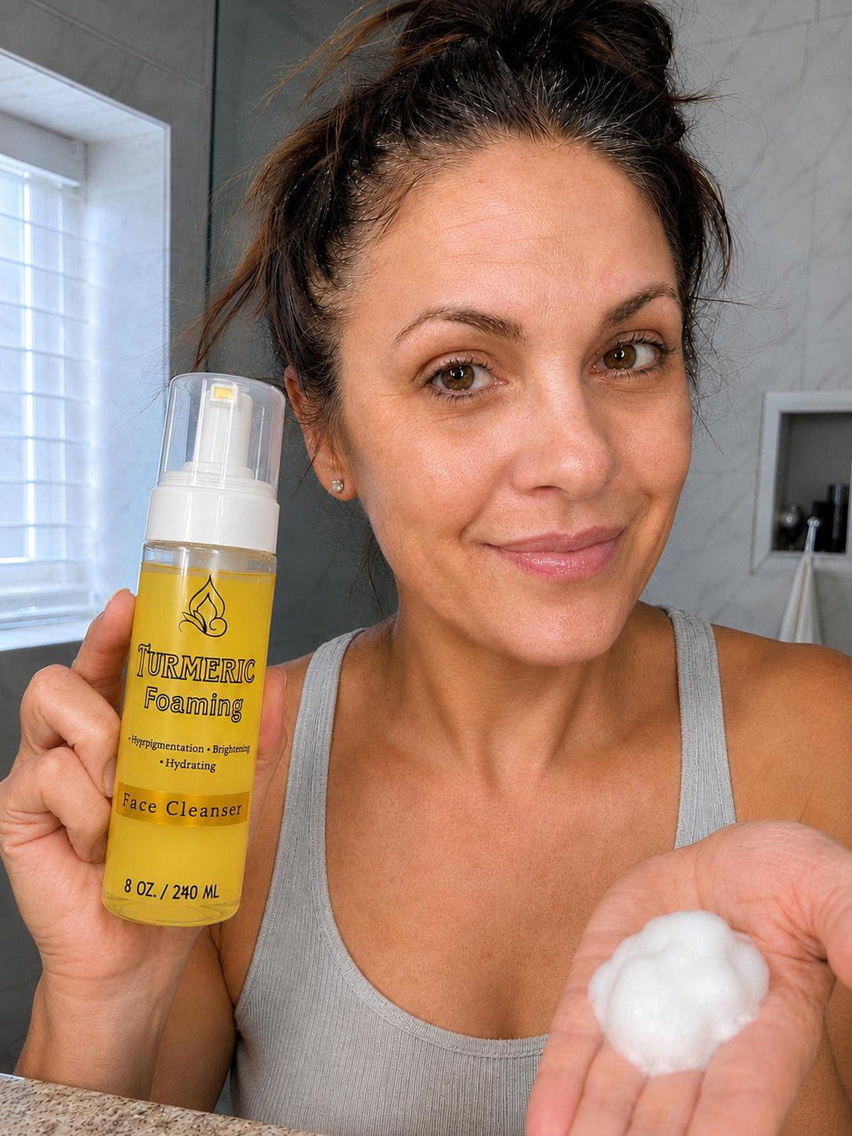 Turmeric Face Wash, 8 oz Foaming Formula with Kojic Acid