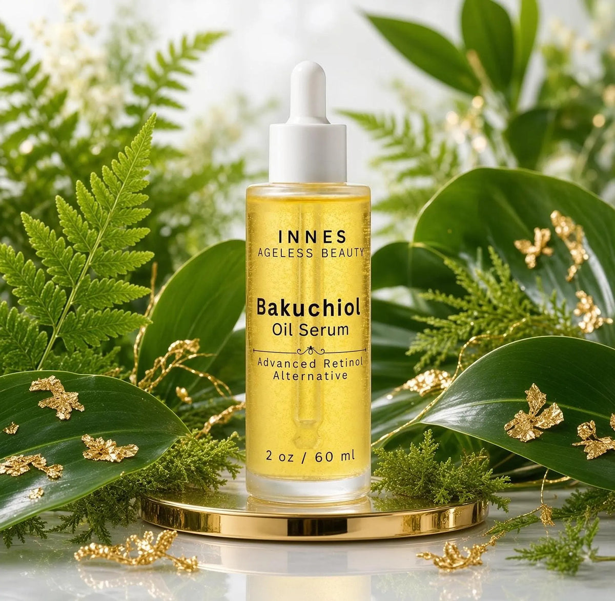Spot treatment bottle on a dark slate coaster with warm evening lighting for a nighttime routine