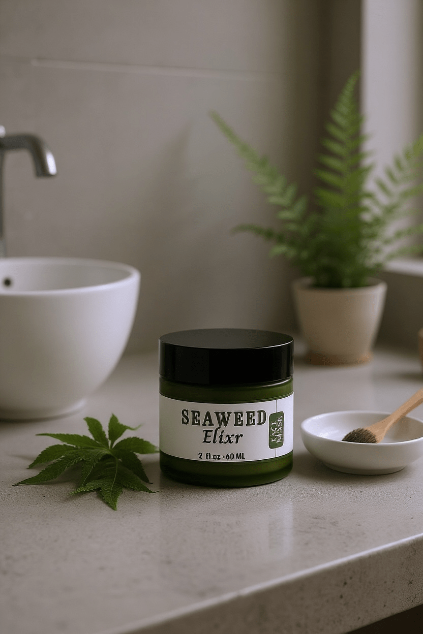 Seaweed Elixir Mask texture and seaweed ingredients by Innes Ageless Beauty